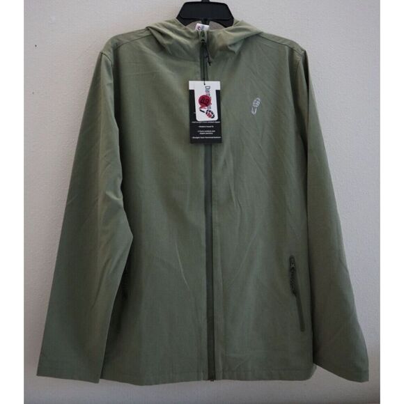 Charm City Run LMSSJ904 Men's Sz Large Cactus Green Soft Shell Hooded Jacket - Picture 1 of 7